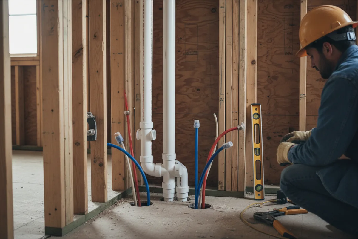 Drain and supply rough-in during Drain Cleaning in Rosharon